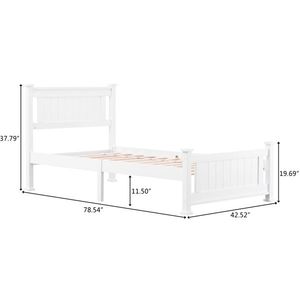 PWB 005 Letto Matrimoniale in Legno Bianco con Testiera Verticale Sostitutiva con Codice 04905114 - Product Image 3