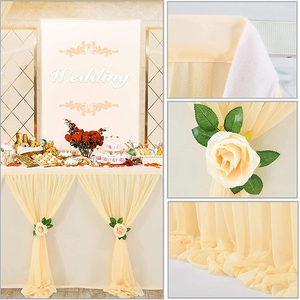 Falda de mesa elegante con diseño de tutú dorado y plateado desechable de venta directa de fábrica para fiestas - Product Image 4