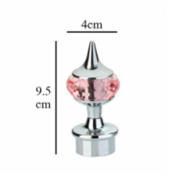 Embouts de tringle à rideaux en cristal rose style moderne et glamour, design sphérique, base métallique, accessoires décoratifs tendance