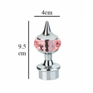 Handmade <b>Beads</b> Art Art Deco Metal and Ceramic <b>Curtains</b> Rod Brackets with Pink Neon Crystal Knobs - Product Image 2