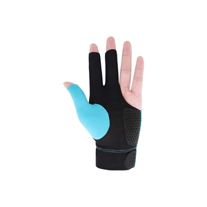 Guante de Snooker de Tres Dedos SEAMRE WEAR de Primera Calidad, Negro y Azul, de Nailon Elástico, para Billar, Diseño Transpirable - Product Image 1