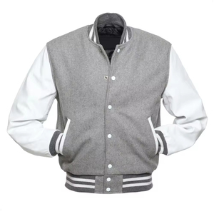High Quality Breathable Wool body and leather sleeves Varsity Jacket Men Autumn College Baseball Letterman Winter Jacket for men - Product Image 1