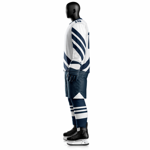 Ensemble Maillot et Short de Hockey Personnalisé Imprimé par Transfert Thermique 100% Polyester Anti-Bactérien pour Adultes Tenue d'Équipe OEM ODM - Product Image 4