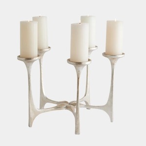Candelabro Ritual de Cinco Brazos, Plateado, Metálico, Soporte para Velas, Decoración Duradera para el Hogar - Product Image 2