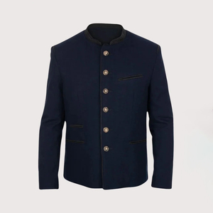 Veste traditionnelle bavaroise moderne pour homme en laine Loden, col montant personnalisé, respirante, de haute qualité, pour l'hiver - Product Image 2