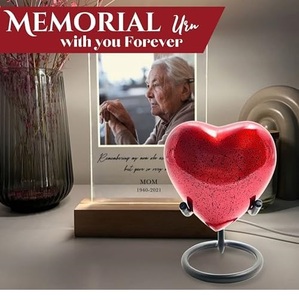 Traditional Aluminum Heart <b>Keepsake</b> Funeral Cremation Urn Memorial <b>Ash</b> Container Featuring Stylish Matte Appearance - Product Image 4