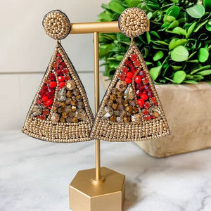 Boucles d'oreilles créoles brodées de perles légères, best-seller, pour mariage, fête, bijoux ethniques festifs, accessoire de mode - Product Image 6