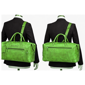 Sac de voyage vintage en cuir Crazy Horse |   Sac de voyage grande capacité pour hommes et femmes |   Sacs de voyage en stock et sur mesure - Product Image 4