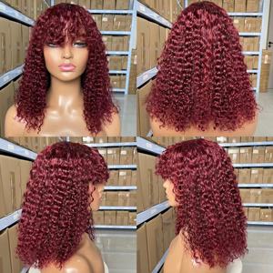 Pelucas de Cabello Humano con Flequillo, Onduladas, Hechas a Máquina, Rizadas, Cortas, para Mujer, Estilo Pixie Brasileño, Bob - Product Image 4