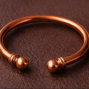 Classic Traditional Magnetic <b>Copper</b> Open Cuff <b>Bangle</b> Metal Craft Handmade Adjustable Lightweight Plain Bracelet for <b>Men</b> Women - Product Image 1