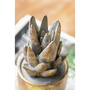 Figurine d'ananas en aluminium plaqué or, impression numérique 3D, forme irrégulière, sculpture de décoration d'intérieur - Product Image 3