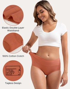 Braguitas de Algodón y Elastano Tejidas ODM para Mujer, Cómodas, Transpirables, de Secado Rápido, Ecológicas, de Cintura Alta - Product Image 3
