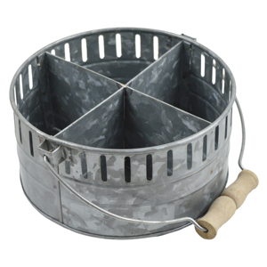 Separate Rounded Pots and <b>Basket</b> Eco-Friendly Modern Galvanized Finish <b>for</b> Home Outdoor & Restaurant Decor - Product Image 2