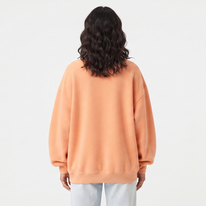 เสื้อสเวตเชิ้ตผ้าฟลีซสำหรับผู้หญิง แบบหนา 100% ผ้าฝ้าย ทรงหลวม คอวี แขนยาว สวมใส่สบาย เหมาะสำหรับฤดูหนาว สไตล์สตรีทแวร์ รับผลิตแบบ OEM ODM - Product Image 2