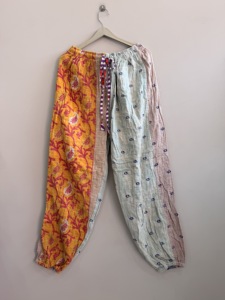 Wholesale Lot of Kantha Handmade 100% Cotton Pajama Pants Boho <b>Trousers</b> <b>Elastic</b> <b>Waist</b> Floral Pattern Vintage Hippie Style - Product Image 2