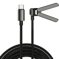 Cable Tipo-C de 240W 5A con Soporte para Teléfono, Trenzado de Nailon, Carga Rápida PD 3.1 para Computadora y Auriculares, Conductor de Cobre Puro, Longitudes de 1m/2m/3m