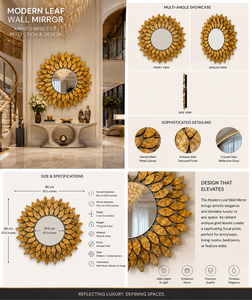 Miroir mural rond doré en résine, design galet, miroir décoratif pour salle de bain, chambre à coucher, salon, moderne et élégant, à fixer au mur, 15,5 pouces - Product Image 5