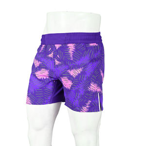 Shorts Deportivos Ajustados para Mujer, Color Morado con Estampado, Material Elástico de Spandex y Poliéster, Corte Corto, Ropa de Combate - Product Image 2