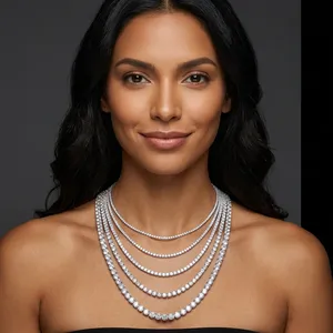 Chaîne tennis en or premium avec diamants de laboratoire, clarté VVS, pour mariée, fabrication de joaillerie fine, haute joaillerie, diamants de laboratoire cultivés en or - Product Image 2