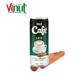 Café Latte con Crema Real 250ml Lata de Aluminio Bebida VINUT para Venta al por Mayor - Product Image 1