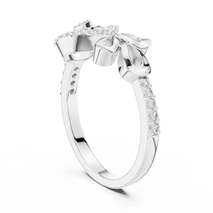 Anillo de Diamantes Cultivados en Laboratorio DIVINE LEAF para Mujer, Oro Blanco de 18 Quilates con Baño de Rodio, Piedras Laterales, Regalo de Compromiso, Boda, Uso Diario - Product Image 2