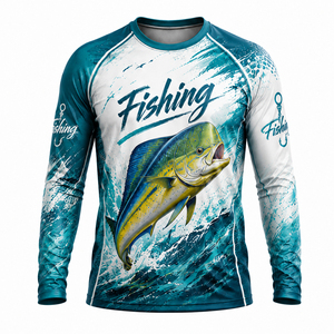 เสื้อตกปลาแขนยาวคอกลมสำหรับผู้ชายปี 2026 แห้งเร็ว พิมพ์ลายแบบซับลิเมชั่น ป้องกันรังสียูวี UPF 50 100% - Product Image 3