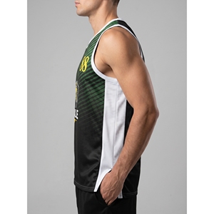 Camiseta de Fútbol Personalizada para Hombre, 100% Poliéster, Malla Sublimada, Cuello en V, Uniforme de Equipo, Talla XL, Ropa Deportiva sin Mangas de Haible Exports - Product Image 3