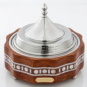 Olla de Madera de Lujo Premium y Duradera con Incrustaciones de Madreperla, Tapa de Acero Inoxidable y Latón, Ecológica y con Retención de Calor - Product Image 1
