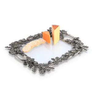 Elegante Tazón de Cerámica Hecho a Mano con Diseño de Plantas, Bandeja Decorativa para Servir Frutas, Decoración para Fiestas y Cocina, Estilo Americano Ecológico - Product Image 3