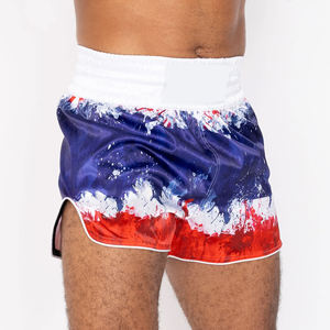 บริการ OEM ขายส่ง กางเกงมวยไทยผู้ชายแบบกำหนดเอง รุ่นใหม่ล่าสุด แบรนด์ส่วนตัว โลโก้ด้านหน้า ชุดศิลปะการต่อสู้ ชุดมวย - Product Image 2