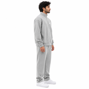 Sudadera con capucha personalizada para hombre, con cremallera de un cuarto, corte regular, de algodón French Terry, chándal de color liso, estilo minimalista, ropa urbana, OEM al por mayor - Product Image 2