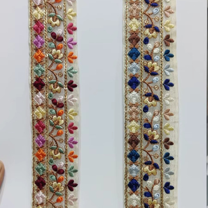 Tissu de dentelle brodée décorative pour robe, dentelle florale pour la décoration de vêtements, fabricant de textiles. - Product Image 1