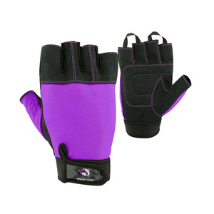 SAAB INDUSTRIES Half <b>Finger</b> Gym Gloves Leather Palm Weightlifting Training Adjustable Wrist <b>Strap</b> Unisex Fitness Gear - Product Image 6
