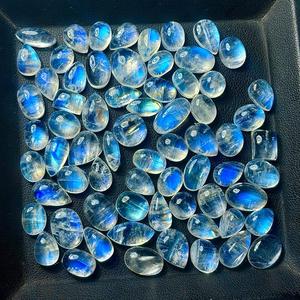 Piedra preciosa suelta de piedra lunar arcoíris de alta calidad para la fabricación de joyas para mujeres - Product Image 1