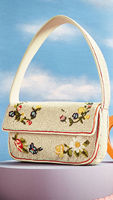 Pochette brodée de perles multicolores de qualité supérieure, fabriquée à la main en Inde, pour femmes, avec fermeture éclair, tendance