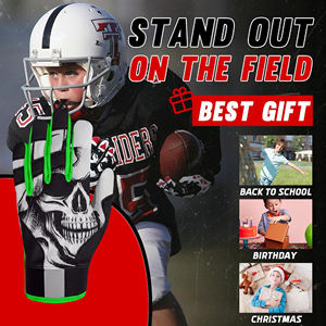 Skull Pattern Outdoor Sports Gloves Non-Slip Screen Printing Design for Football Use - Product Image 3