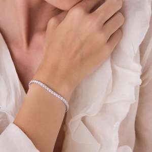 Lab Grown Diamond Tennis Bracelet 10K/14K/18K <b>Gold</b> VVS-VS Clarity Brilliant Cut Classic Prong <b>Set</b> Luxury Engagement Party - Product Image 6