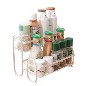 2 Tier Metal Spice <b>Rack</b> For Heavy Duty Proof <b>Kitchen</b> <b>Storage</b> Shelf And Bathroom Organizer For Spices Condiments And Jar - Product Image 3