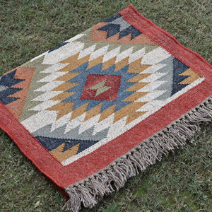 Tapis en jute tissé à la main, réversible, style kilim, en fibres naturelles, pour salon et hall d'hôtel, vente en gros - Product Image 1