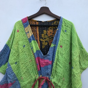 ชุดคลุมชายหาดผ้าฝ้ายงานฝีมือสไตล์อินเดีย คันธา คาฟตัน ผู้ผลิตและขายส่งเสื้อคลุมชายหาด - Product Image 1