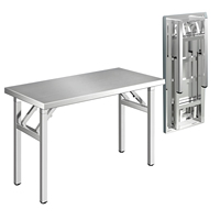 Table pliante en acier inoxydable de qualité commerciale, banc de travail portable robuste pour le camping en plein air, la cuisine, les barbecues et les fêtes