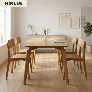 Mesa de Comedor Rectangular de Madera Maciza Estilo Escandinavo, Bordes Redondeados, Muebles de Comedor Modernos y Minimalistas para el Hogar, 6 Plazas - Product Image 4