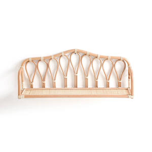 Étagère murale vintage en rotin en forme de larme, étagère flottante incurvée en bambou à 1 niveau, pour pot de plantes de salon, rangement décoratif - Product Image 1
