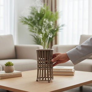 Brûleur à Bakhoor en Métal de Luxe, Design Cage Arabesque, Support Portable pour Encens au Charbon, pour la Décoration Intérieure du Moyen-Orient et du Golfe, Brûleur à Oud - Product Image 4