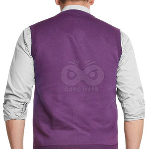Gilet tricoté confortable pour homme, pull sans manches en fil doux, col en V, mode décontractée, fabricant de tricots - Product Image 2