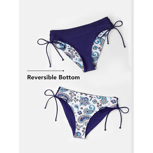 Conjunto de Bikini de Dos Piezas con Estampado Floral y Múltiples Tirantes para Mujer, Traje de Baño Paisley, Conjunto de Bañador Sexy - Product Image 5