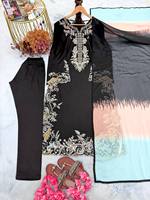 Desain Eksklusif Cantik Bordir Mewah Sutra Farshi Salwar Kameez Pakaian Pesta Pernikahan Pelindung Sinar Matahari Anti Kusut Semua Musim