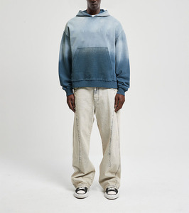 Sudadera con Capucha Oversize de Moda, 100% Algodón Felpa, Degradado Ombre, con Bolsillo Canguro, Ajuste Relajado, Estilo Urbano Moderno - Product Image 5