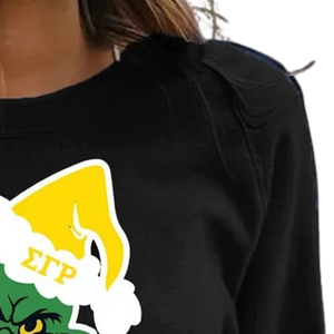 Sigma Gamma Rho Grinch <b>Christmas</b> <b>Sweatshirt</b> Cozy Holiday Crewneck Pullover Long Sleeve Casual Winter Top Custom Print OEM ODM - Product Image 3