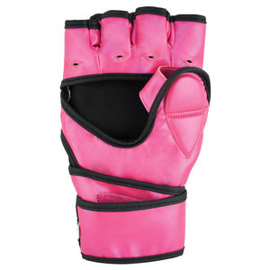 Gants de boxe Muay Thai professionnels en gros, demi-doigts, MMA, avec lacets au poignet, en cuir PU véritable - Product Image 2
